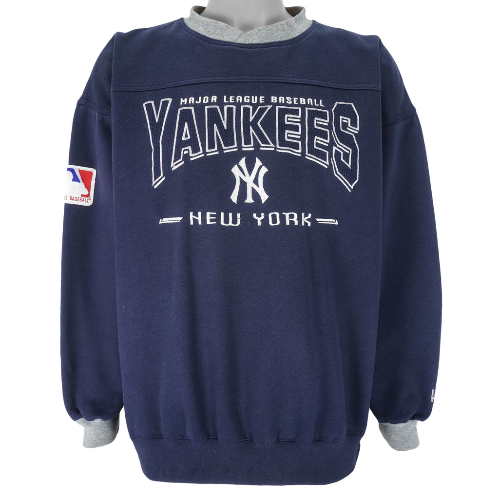 MLB (Lee) - New York Yankees Embroidered Sweatshirt 1990s X-Large Vintage Retro Baseball