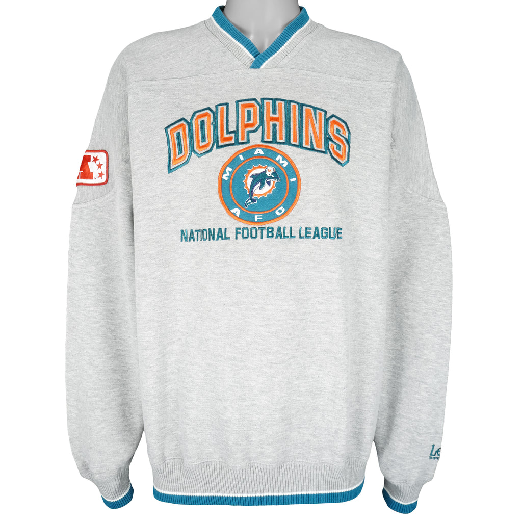 NFL (Lee) - Miami Dolphins Embroidered Sweatshirt 1990s XX-Large Vintage Retro Football