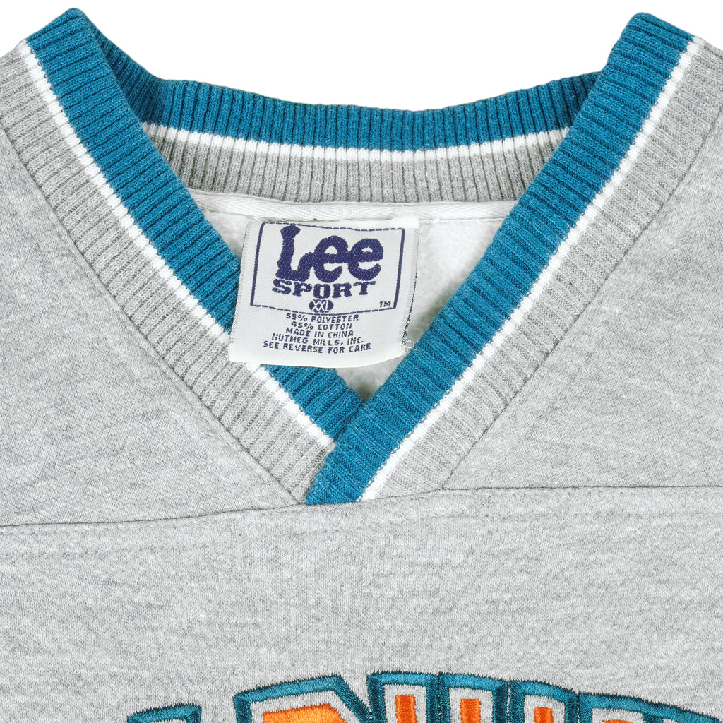 NFL (Lee) - Miami Dolphins Embroidered Sweatshirt 1990s XX-Large Vintage Retro Football