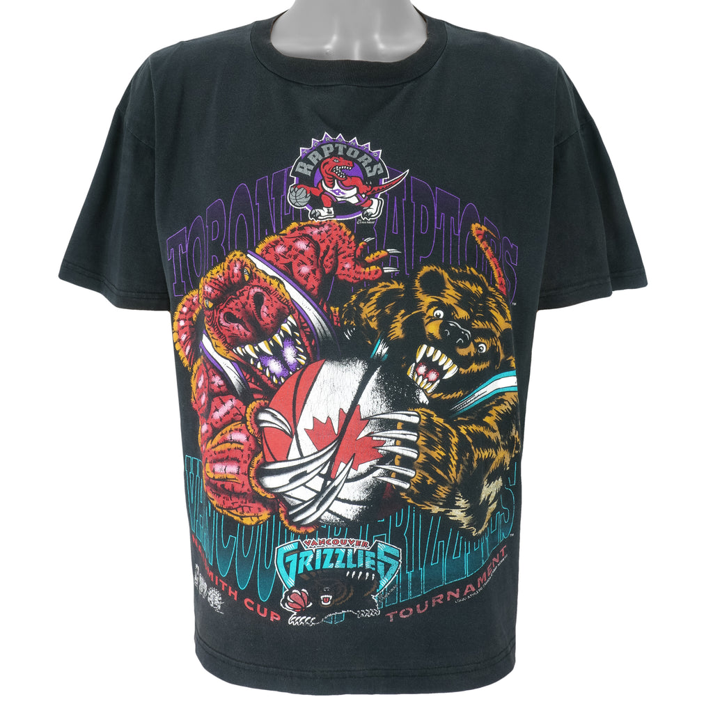 NBA - Raptors VS Grizzlies Naismith Cup Spell-Out T-Shirt 1994 X-Large Vintage Retro Basketball