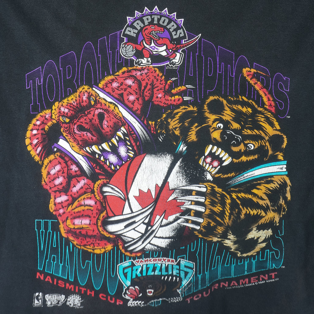 NBA - Raptors VS Grizzlies Naismith Cup Spell-Out T-Shirt 1994 X-Large Vintage Retro Basketball