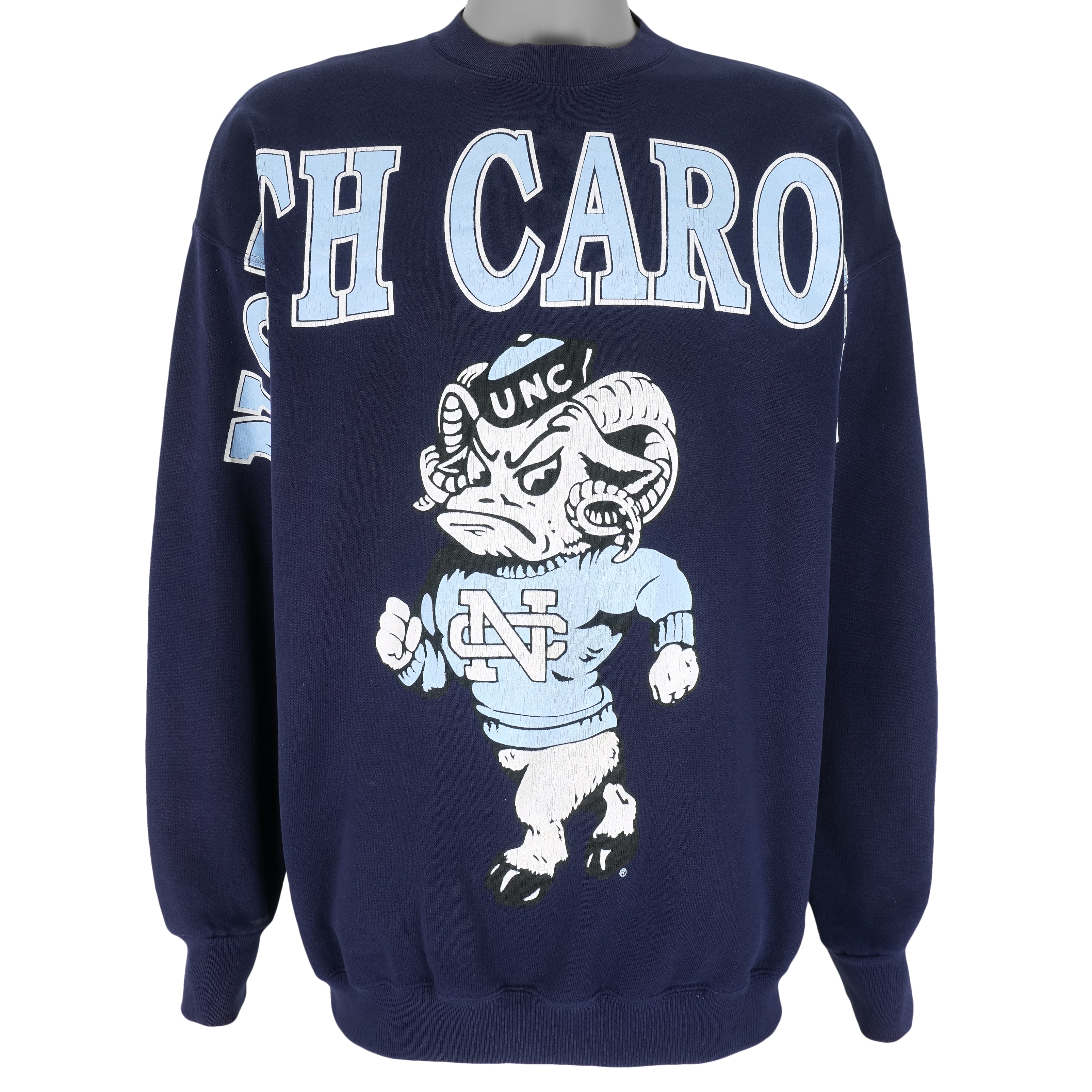 NCAA (TSI) - North Carolina Tar Heels Crew Neck Sweatshirt 1990s X-Large Vintage Retro Football College