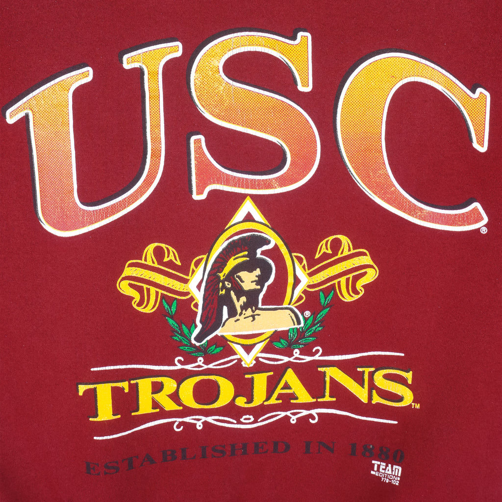 NCAA (Team Edition) - USC Trojans Crew Neck Sweatshirt 1990s Large