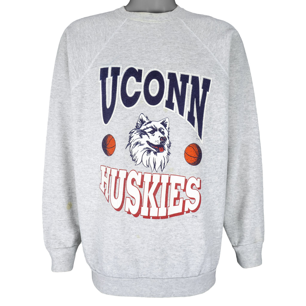 NCAA (Tultex) - UCONN Huskies Crew Neck Sweatshirt 1990s X-Large Vintage Retro Basketball College
