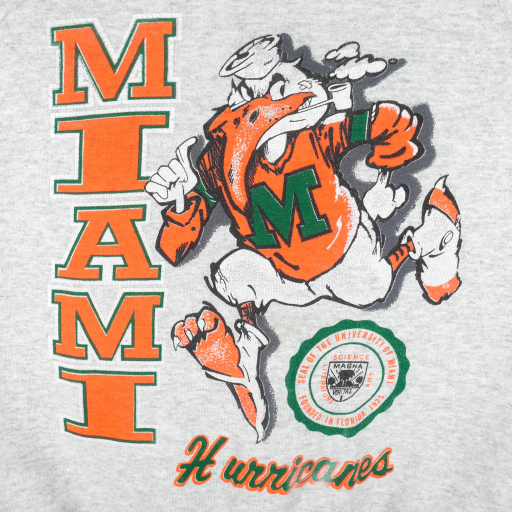 NCAA - Miami Hurricanes Crew Neck Sweatshirt 1990s X-Large Vintage Retro Football College