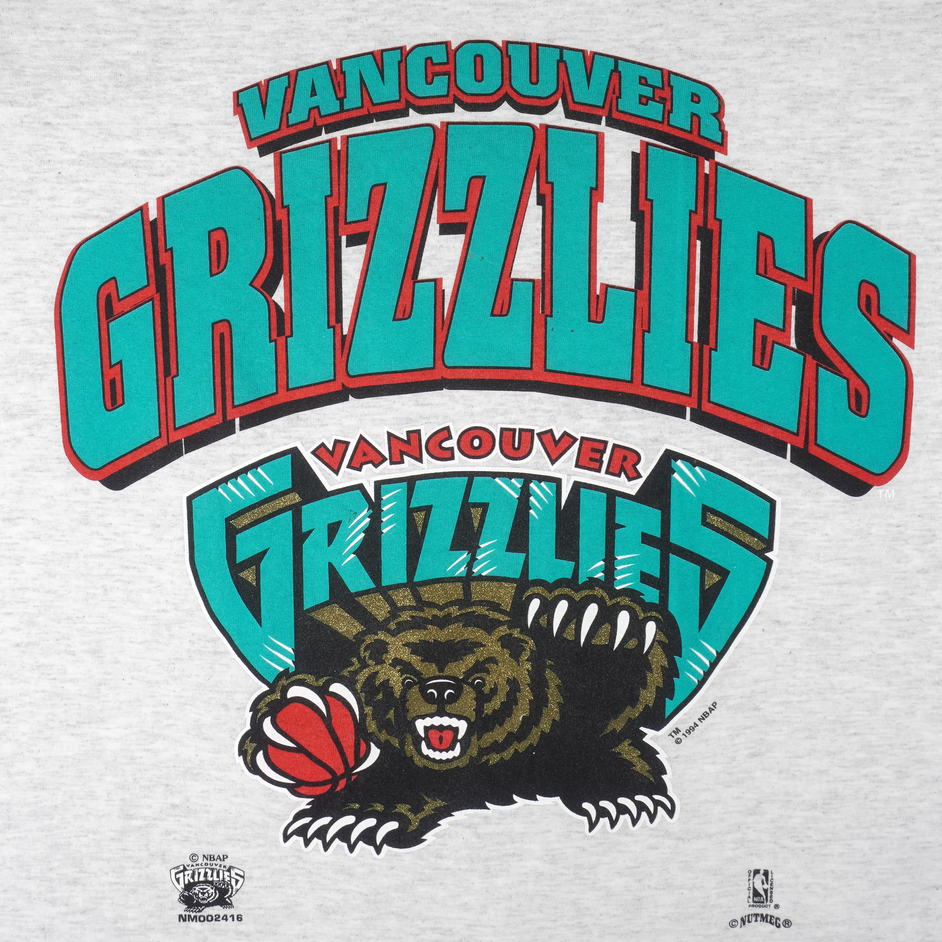 NBA (Nutmeg) - Vancouver Grizzlies T-Shirt 1994 Medium Vintage Retro Basketball