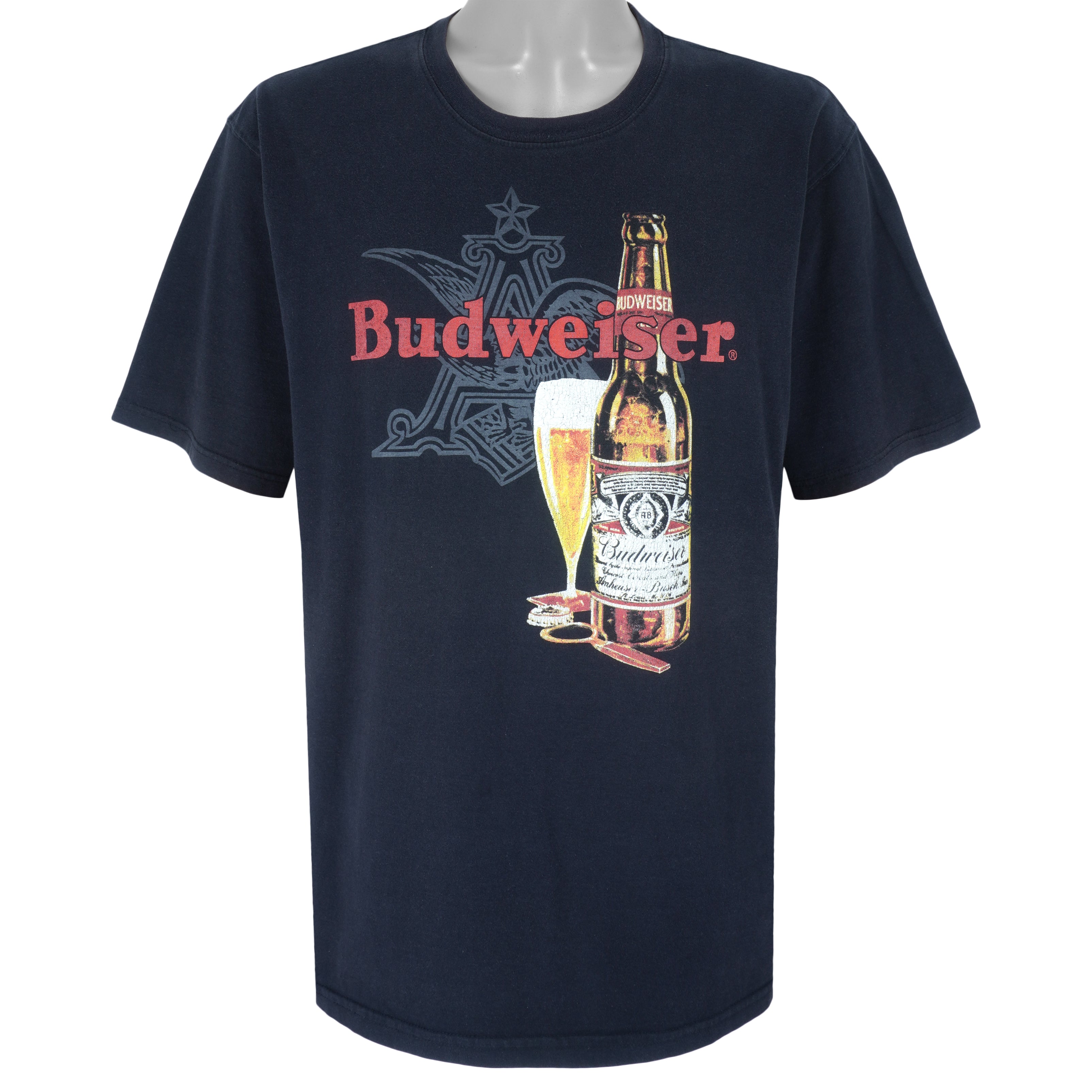 Budweiser (Anvil) - Black King Of Beers T-Shirt 1990s X-Large Vintage Retro