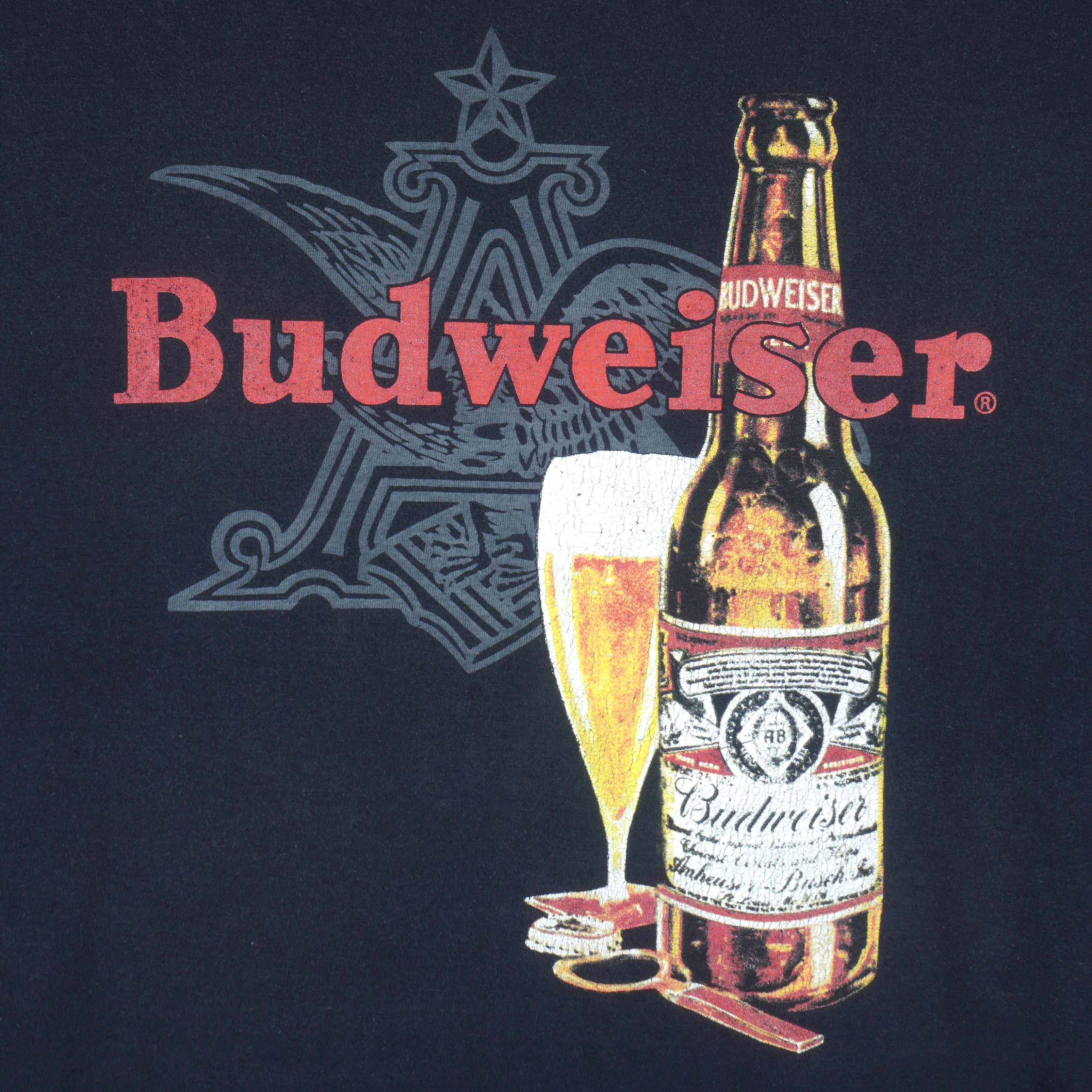 Budweiser (Anvil) - Black King Of Beers T-Shirt 1990s X-Large Vintage Retro