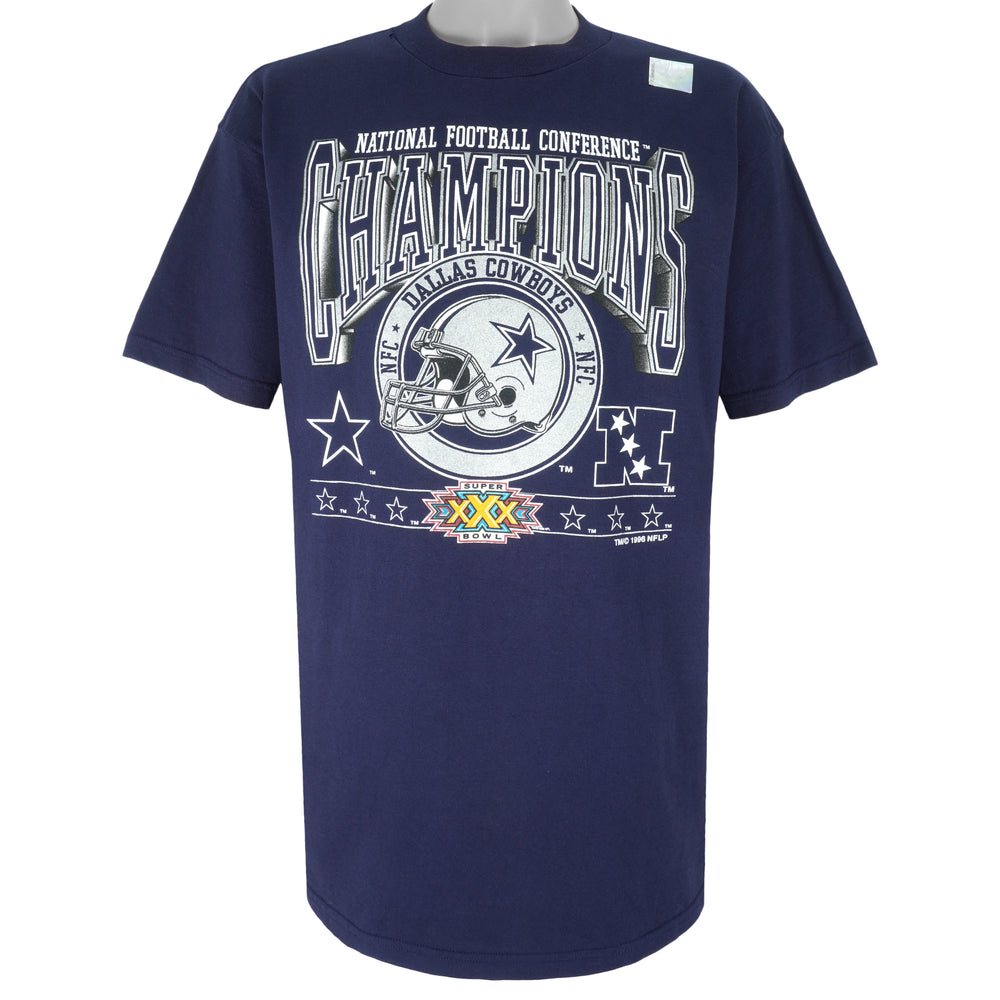 NFL (Logo 7) - Dallas Cowboys Big Logo Champions T-Shirt 1996 X-Large Vintage Retro Football