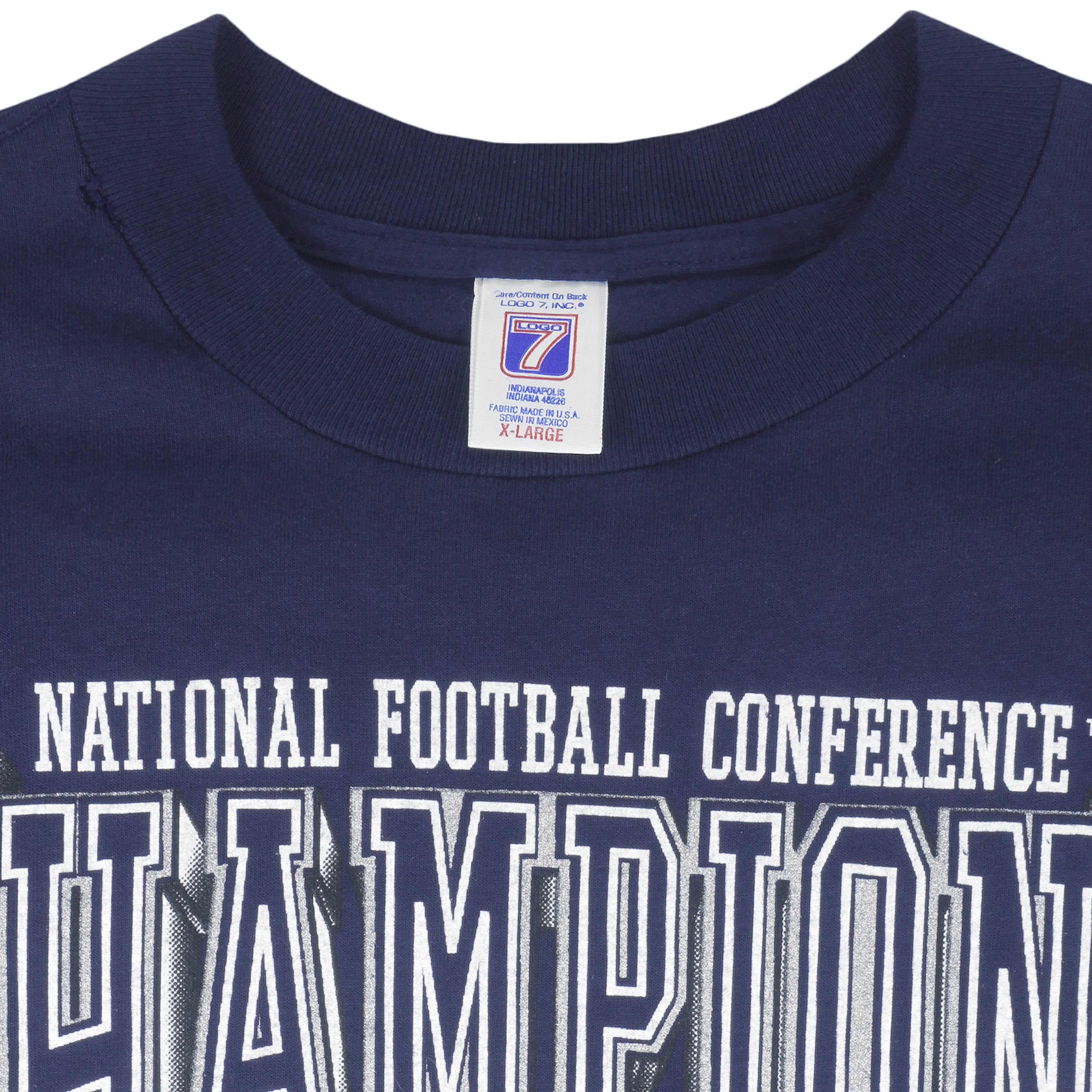 NFL (Logo 7) - Dallas Cowboys Big Logo Champions T-Shirt 1996 X-Large Vintage Retro Football