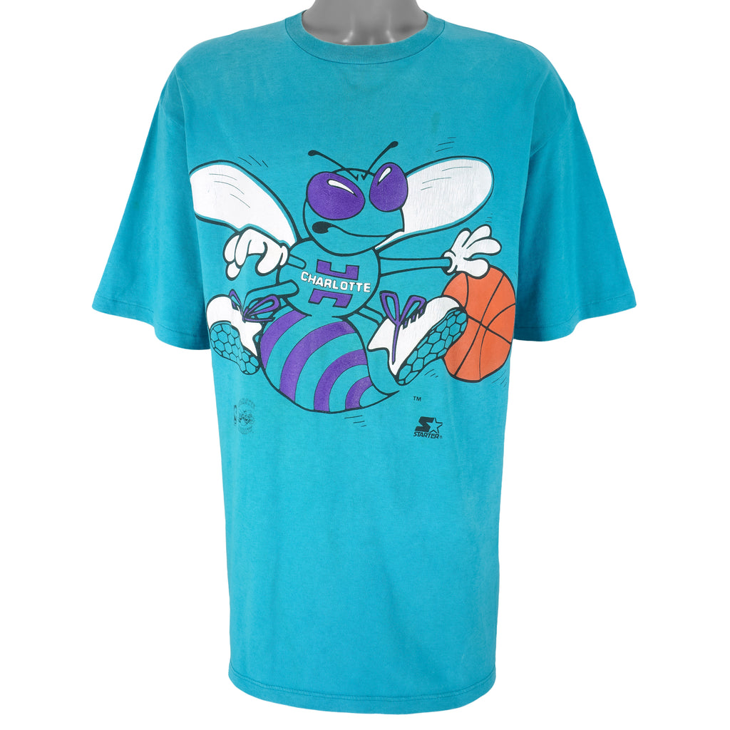 Starter - Charlotte Hornets T-Shirt 1990s X-Large Vintage Retro Basketball