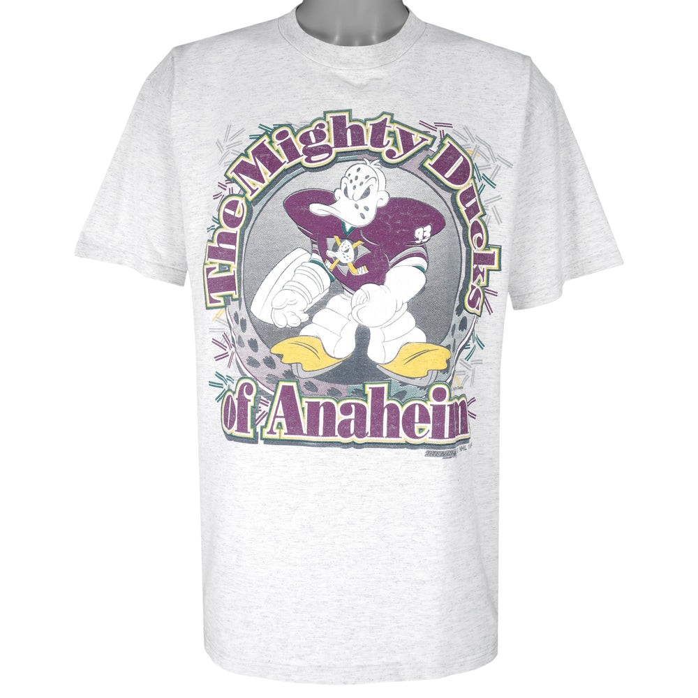 NHL (Trench) - Mighty Ducks of Anaheim Breakout T-Shirt 1994 Large Vintage Retro Hockey