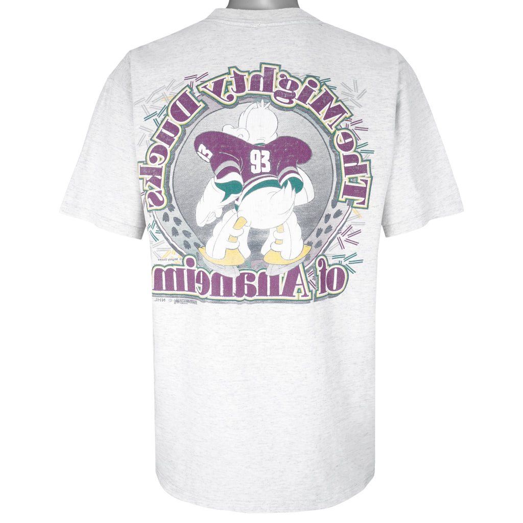 NHL (Trench) - Mighty Ducks of Anaheim Breakout T-Shirt 1994 Large Vintage Retro Hockey
