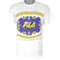 FILA - White Italy Big Logo  Single Stitch T-Shirt 1990s Medium Vintage Retro