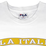 FILA - White Italy Big Logo  Single Stitch T-Shirt 1990s Medium Vintage Retro