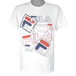 FILA - White Big Logo Single Stitch T-Shirt 1990s Medium