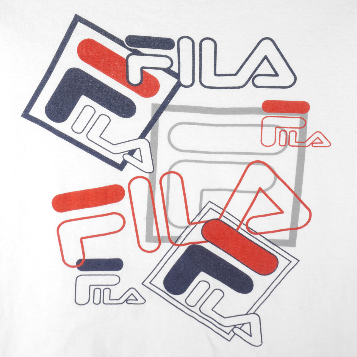 FILA - White Big Logo Single Stitch T-Shirt 1990s Medium Vintage Retro