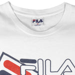 FILA - White Big Logo Single Stitch T-Shirt 1990s Medium Vintage Retro