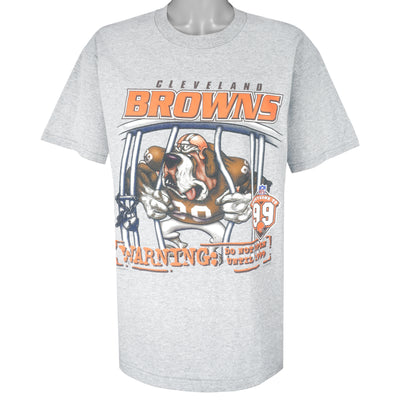 NFL (Lee) - Cleveland Browns Warning T-Shirt 1998 Large