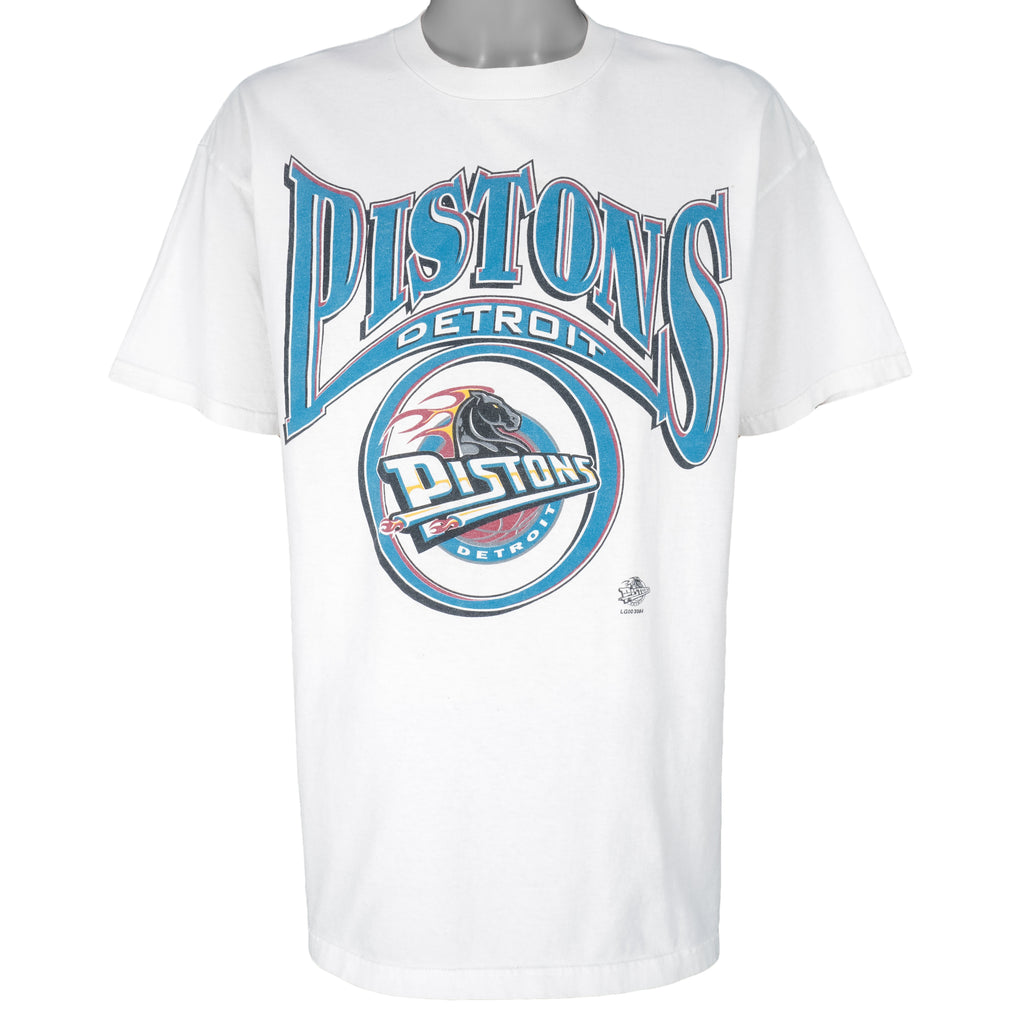 NBA (Hanes) - Detroit Pistons T-Shirt 1990s X-Large Vintage Retro Basketball