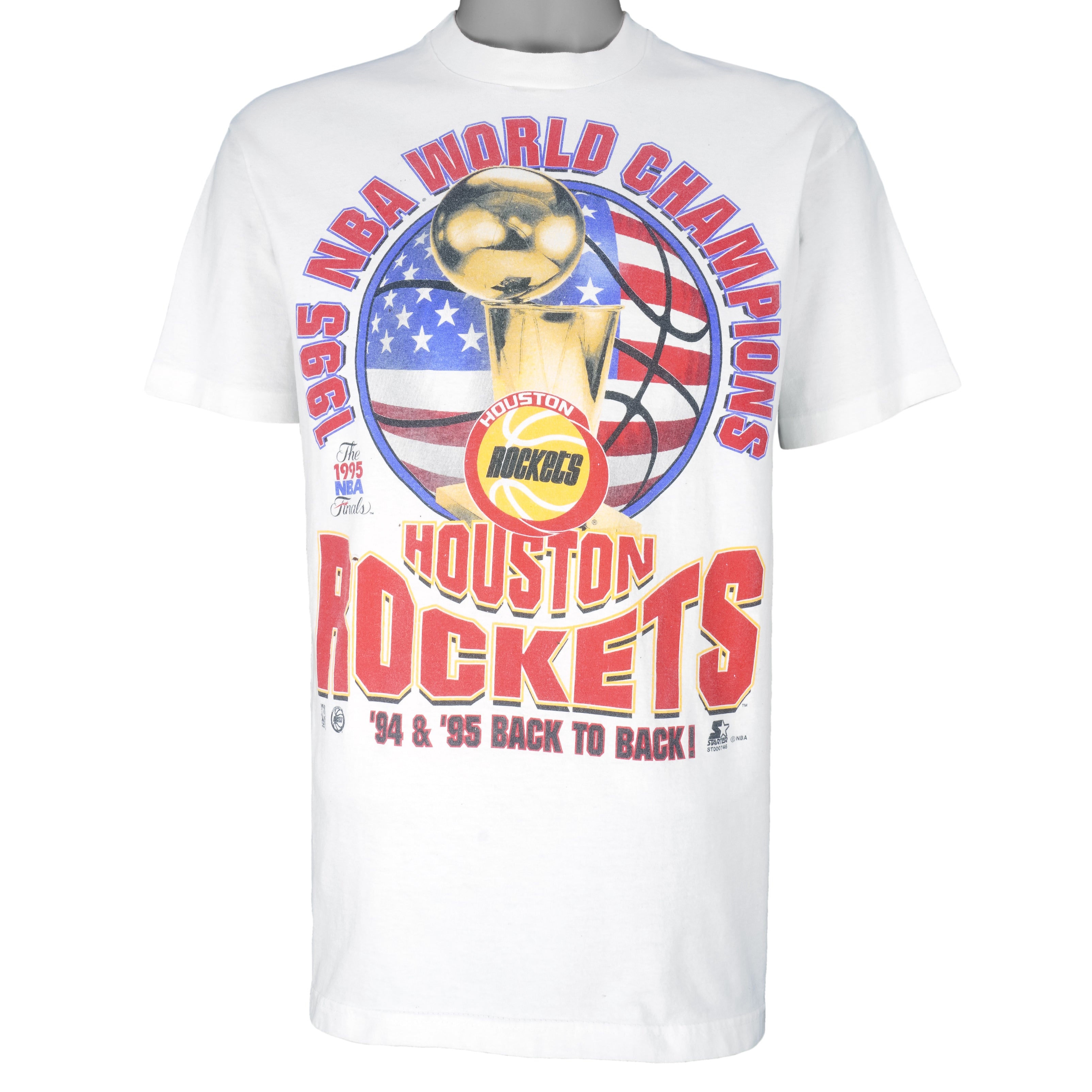 Starter - Houston Rockets NBA World Champions T-Shirt 1995 X-Large Vintage Retro Basketball