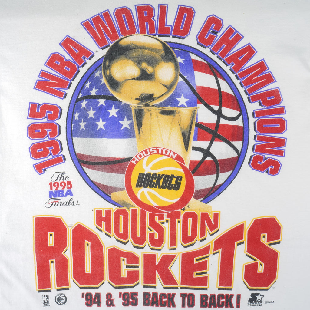 Starter - Houston Rockets NBA World Champions T-Shirt 1995 X-Large Vintage Retro Basketball