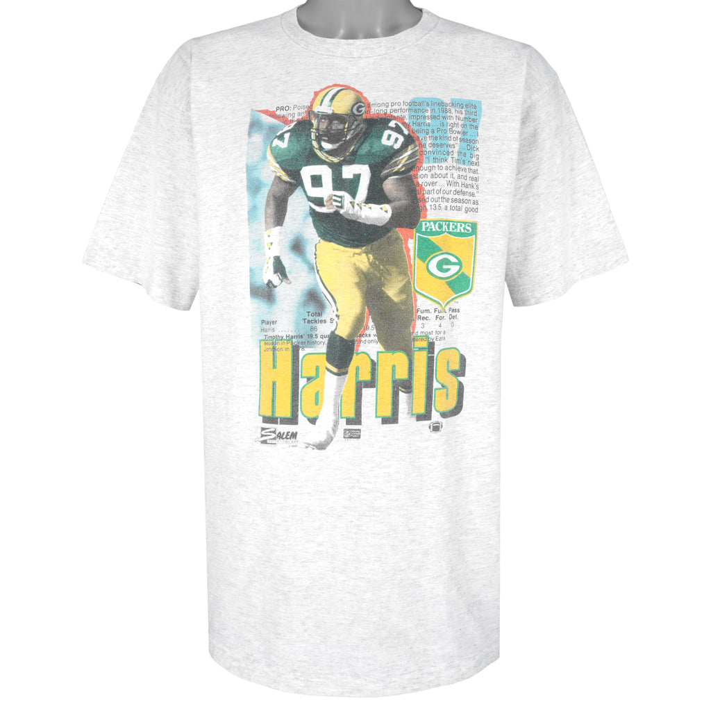 NFL (Salem) - Green Bay Packers Timothy Harris T-Shirt 1990 Large Vintage Retro Football