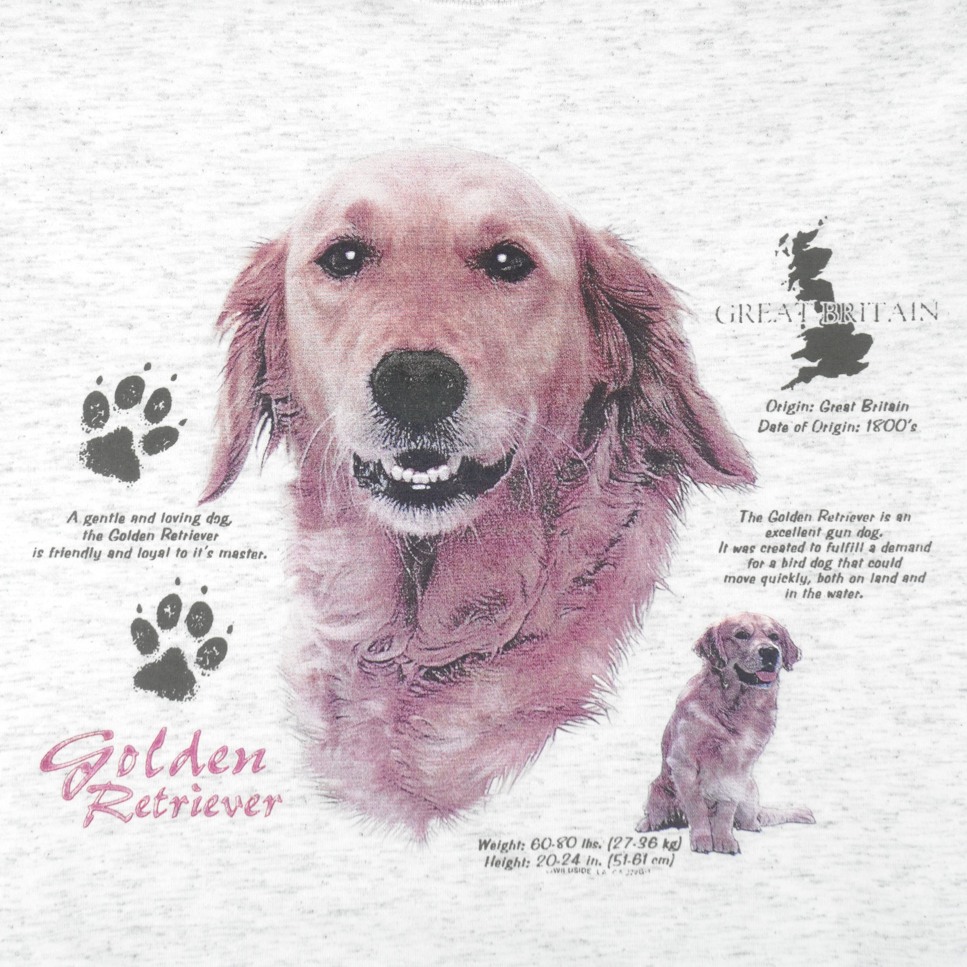 Vintage (Oneita) - Golden Retriever Single Stitch T-Shirt 1990 Large Vintage Retro