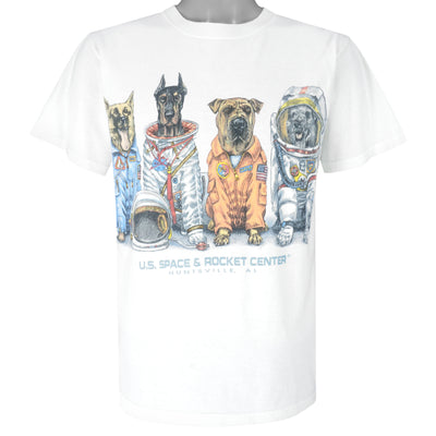 Vintage (Prints Of Tails) - The Dogs At U.S. Space Rocket Center T-Shirt 1990s Large