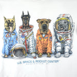 Vintage (Prints Of Tails) - The Dogs At US Space Rocket Center T-Shirt 1990s Large Vintage Retro