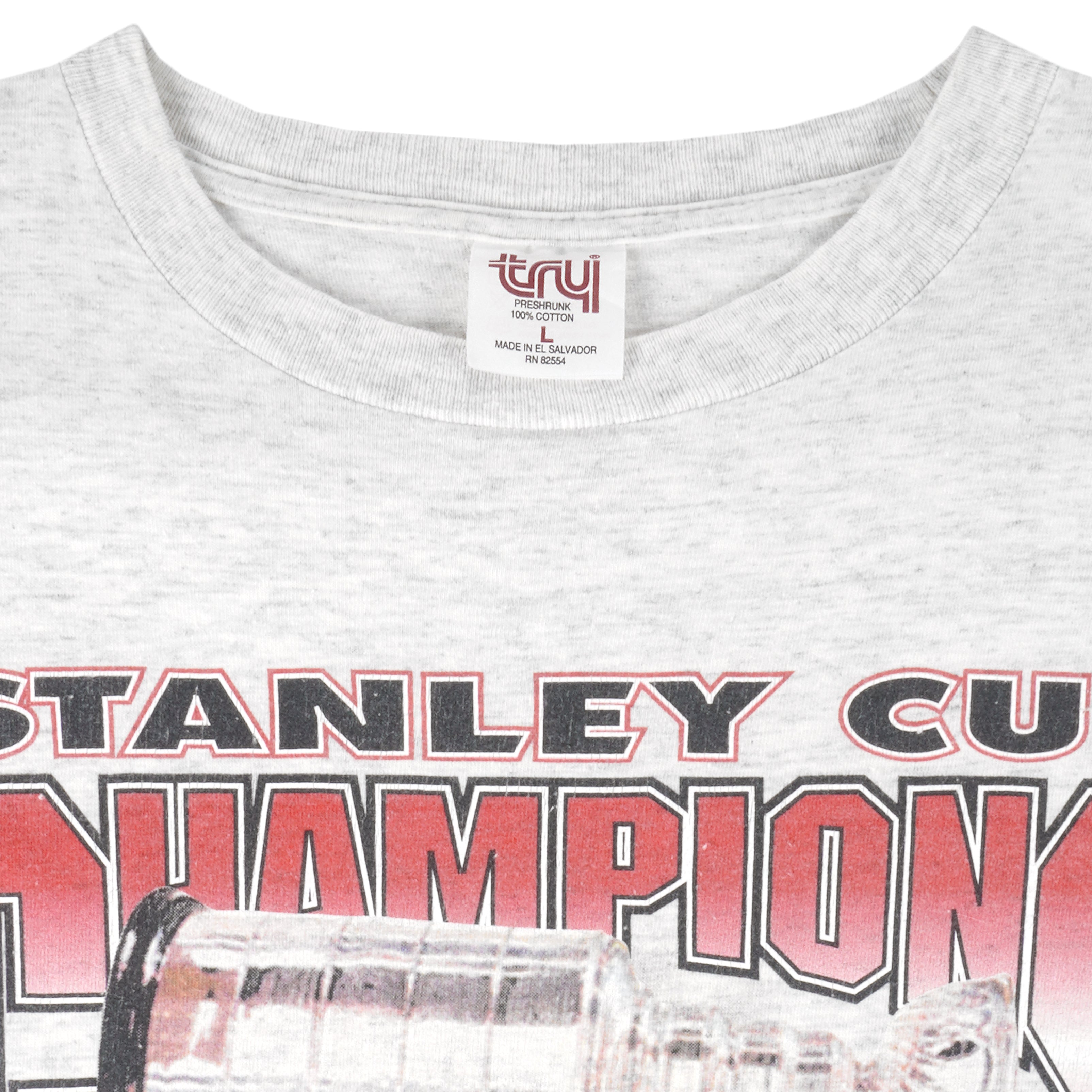 NHL (Try) - Detroit Red Wings Stanley Cup Champions T-Shirt 1997 Large Vintage Retro Hockey