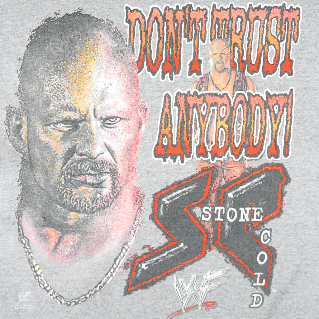 Vintage (WWF) - Stone Cold Steve Austin Dont Trust Anybody WWF T-Shirt 1999 X-Large Youth