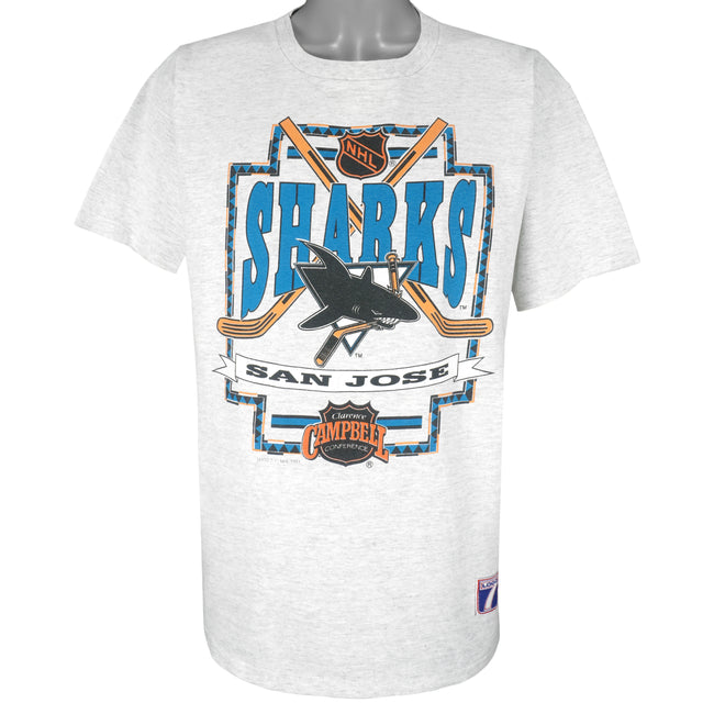 Vintage 1991 San Jose Sharks All Over Print T-Shirt NWOT NHL