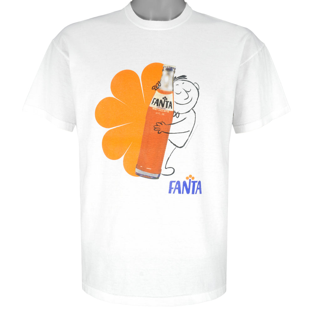 Vintage (Screen Star) - White Fanta Classic T-Shirt 1990s Large Vintage Retro