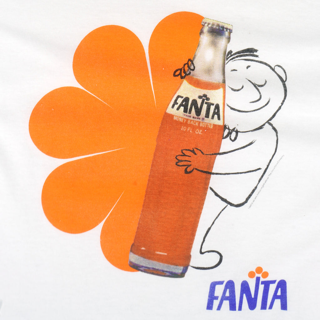 Vintage (Screen Star) - White Fanta Classic T-Shirt 1990s Large Vintage Retro