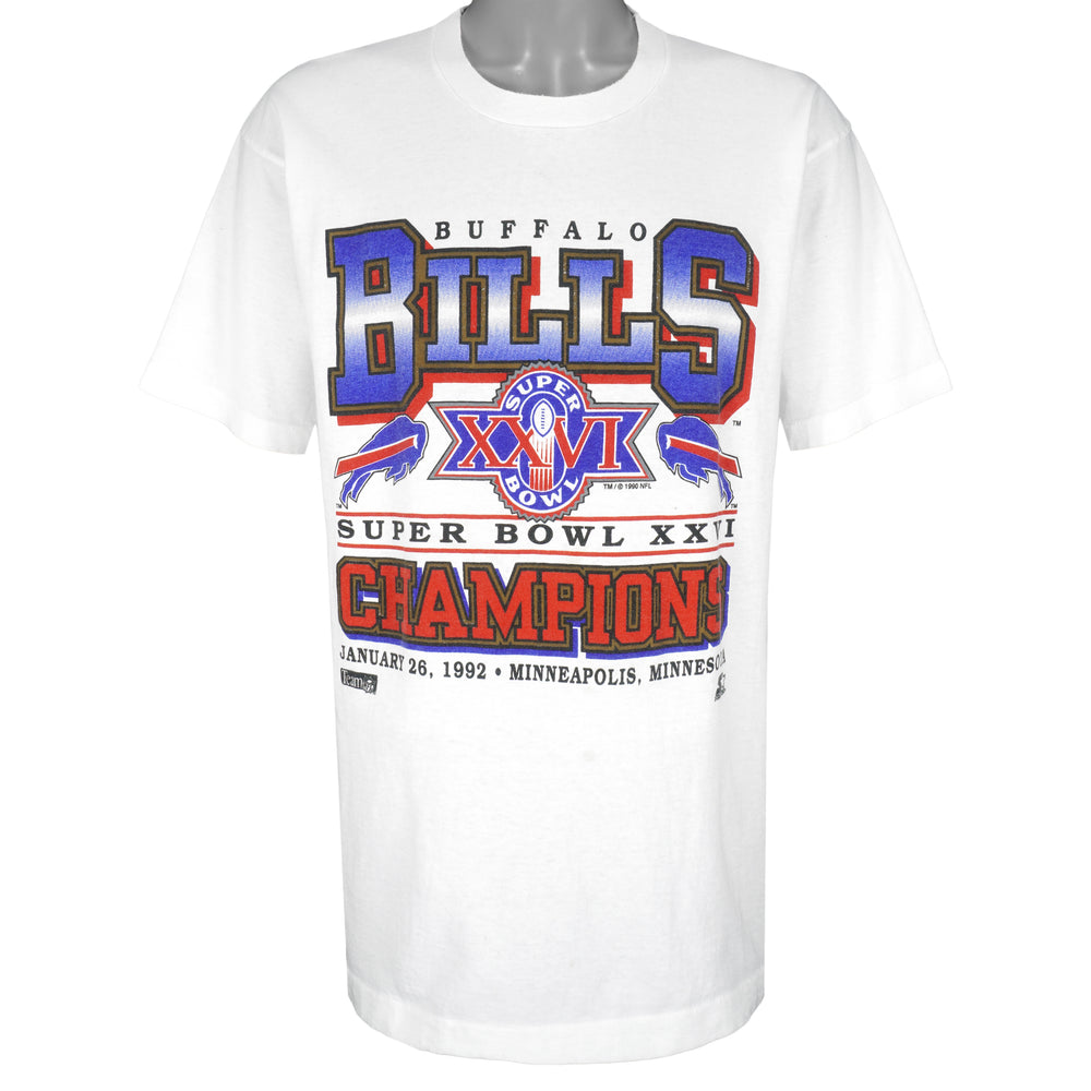 Starter - Buffalo Bills Super Bowl 26th Champions T-Shirt 1990 Large Vintage Retro