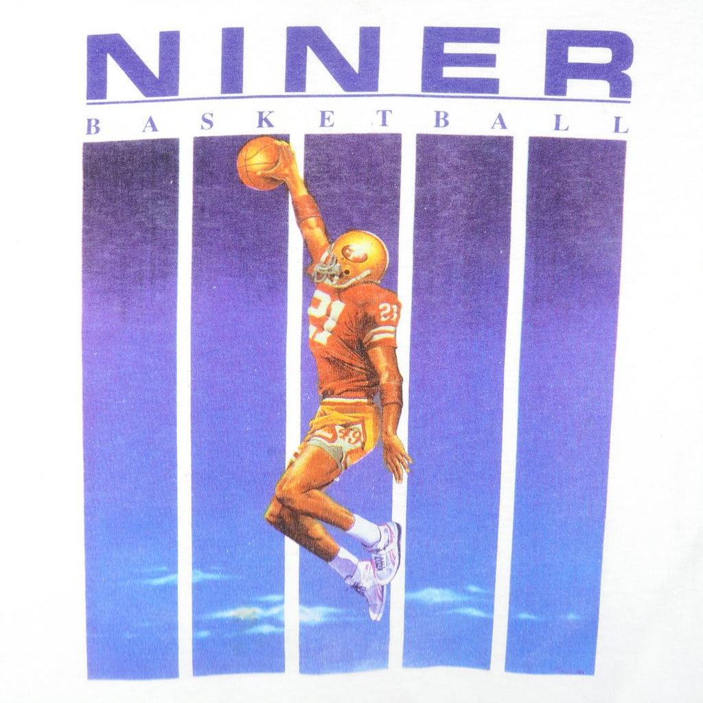 Vintage (Hanes) - San Francisco 49ers Niner Basketball Program Magazine Single Stitch T-Shirt 1990s X-Large Vintage Retro Basketball