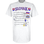 Vintage (Hanes) - Seven Facts Of Slovak Single Stitch T-Shirt 1990s Large