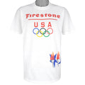 Vintage (Miller) - Firestone USA Olympics Single Stitch T-Shirt 1990s X-Large Vintage Retro