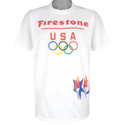 Vintage (Miller) - Firestone USA Olympics Single Stitch T-Shirt 1990s X-Large Vintage Retro