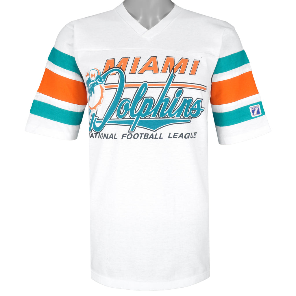 NFL (Logo 7) - Miami Dolphins Football Jersey 1990s Medium Vintage Retro Football