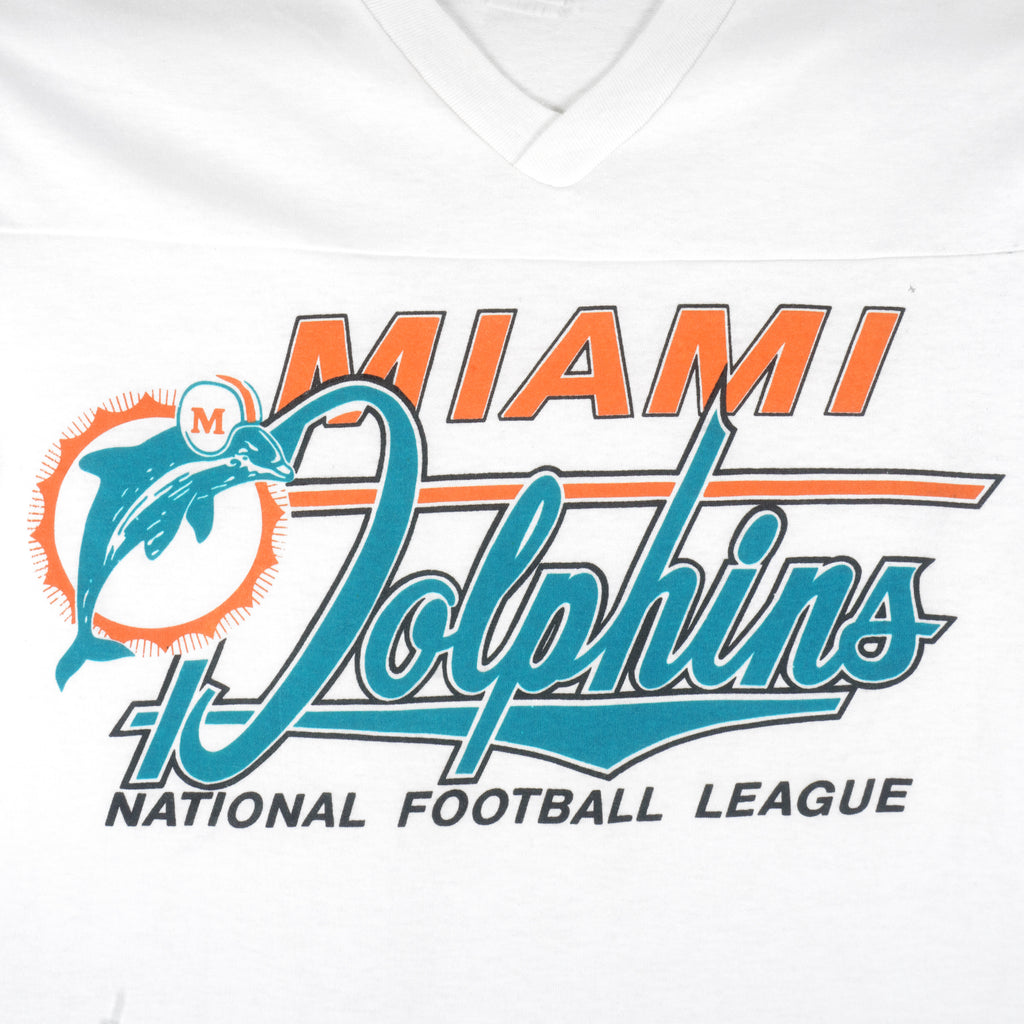 NFL (Logo 7) - Miami Dolphins Football Jersey 1990s Medium Vintage Retro Football