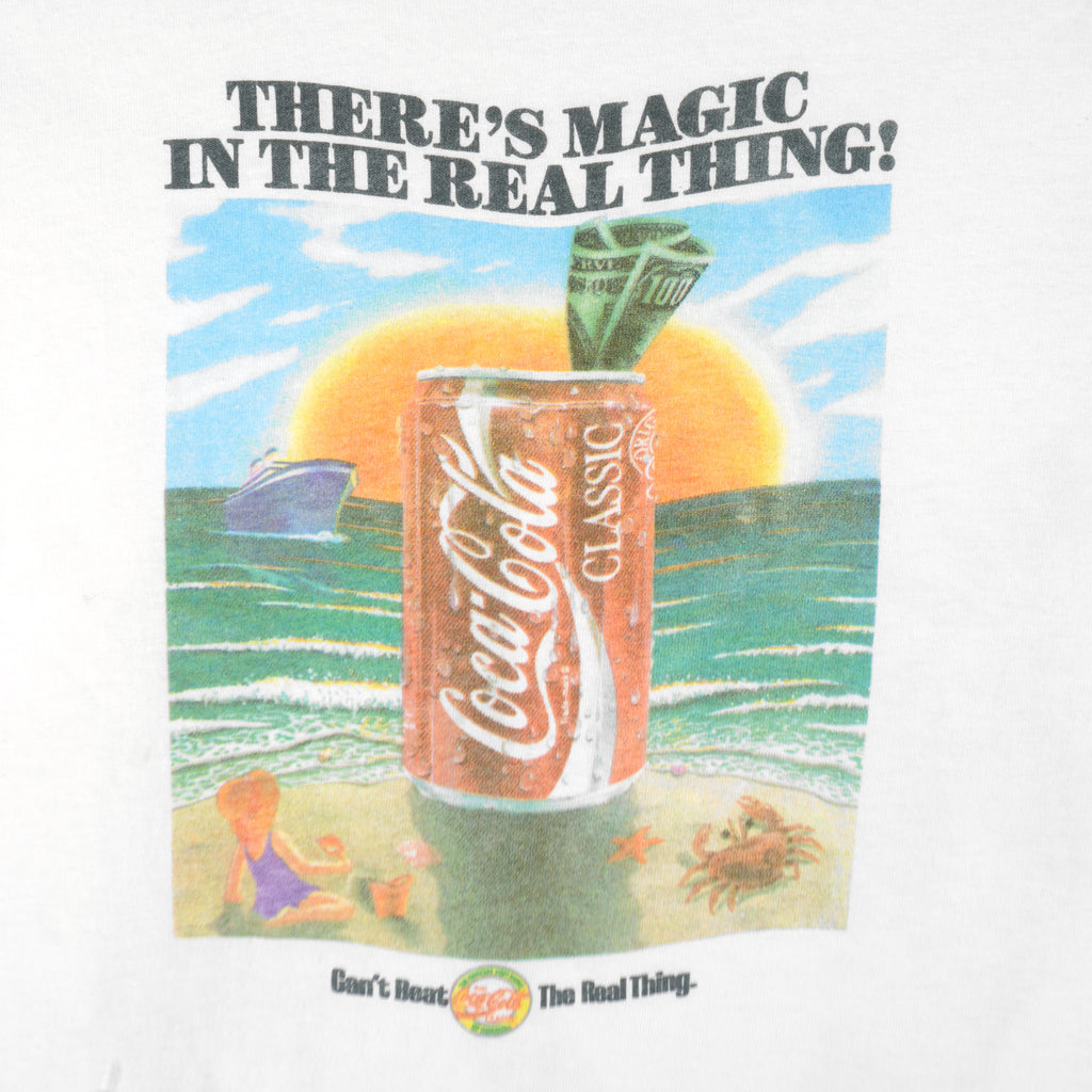 Vintage - Coca-Cola There's Magic In The Real Thing T-Shirt 1990s Medium Vintage Retro