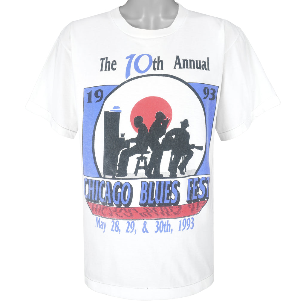 Vintage - The 10th Annual Chicago Blue Fest Single Stitch T-Shirt 1993 X-Large Vintage Retro