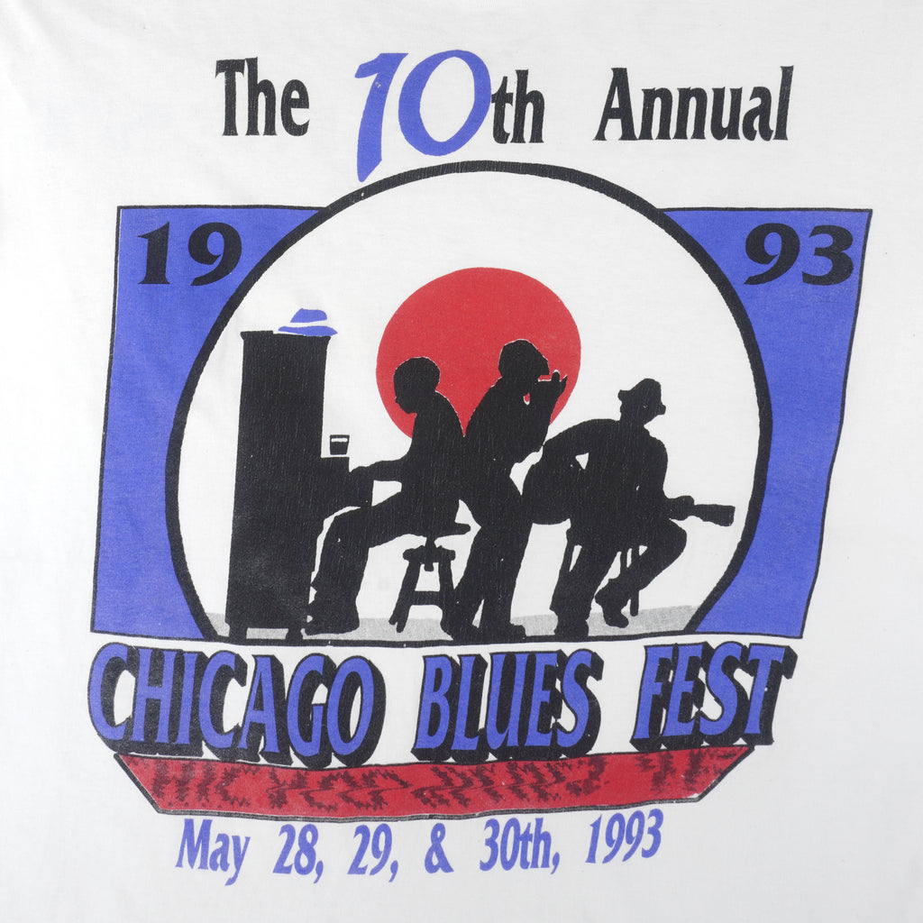 Vintage - The 10th Annual Chicago Blue Fest Single Stitch T-Shirt 1993 X-Large Vintage Retro
