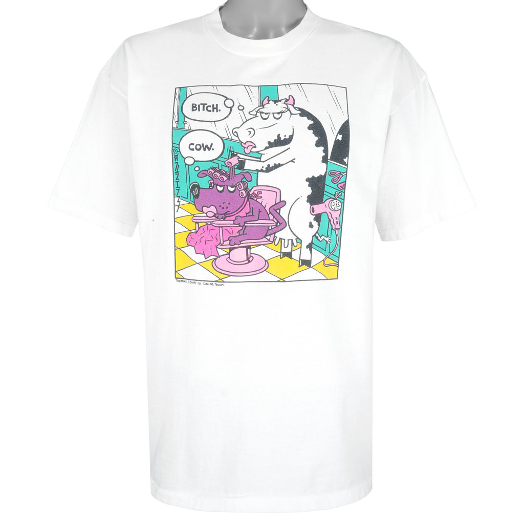 Vintage (Oneita) - Cow Bicth Single Stitch T-Shirt 1990s Large Vintage Retro
