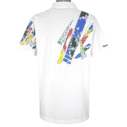 Reebok - White 1/4 Button T-Shirt 1990s Large Vintage Retro