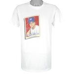 MLB (Hanes) - New York Yankees Billy Joel Playing Record T-Shirt 1990 Large Vintage Retro Baseball