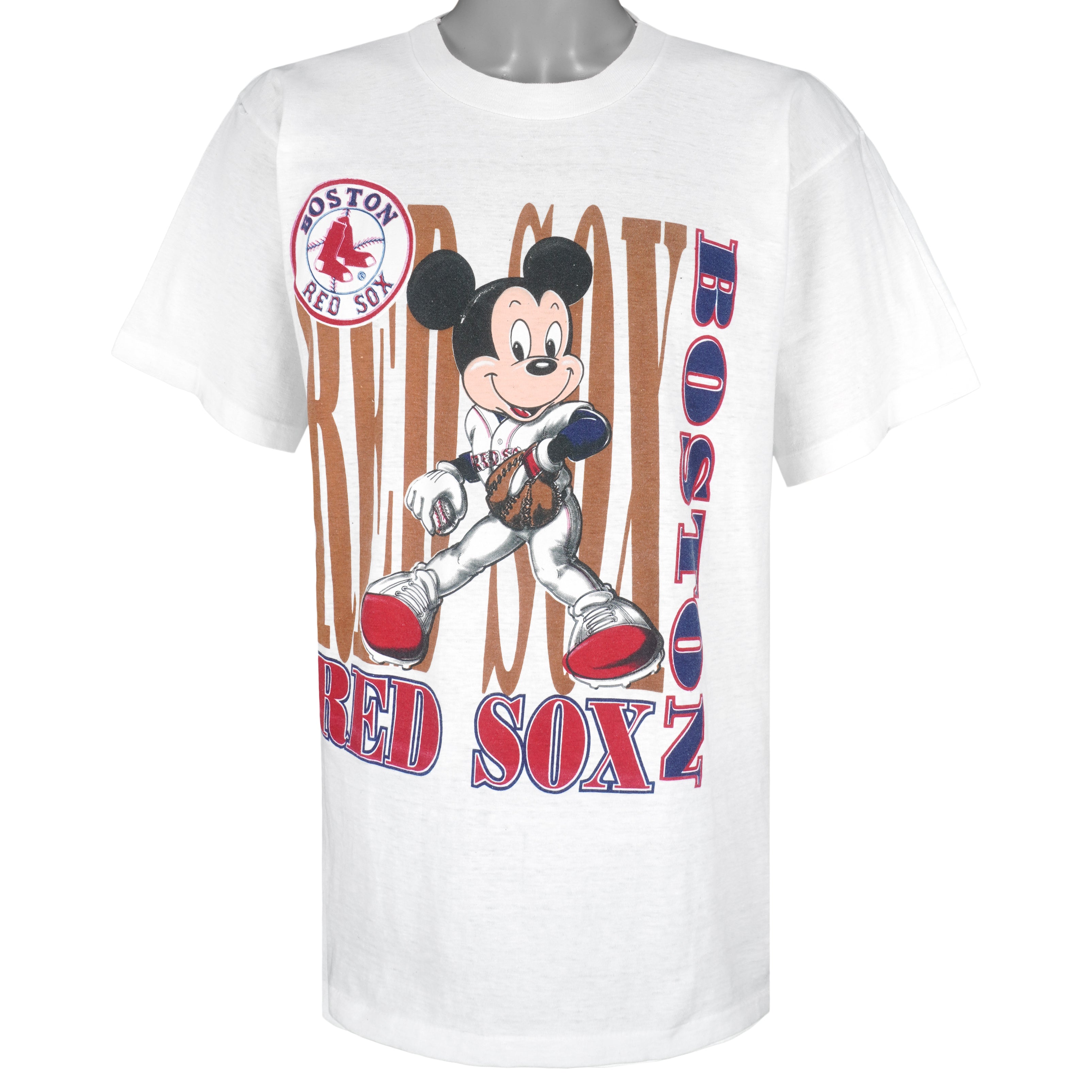 MLB (Belton) - Boston Red Sox X Mickey Mouse T-Shirt 1990s X-Large Vintage Retro Baseball