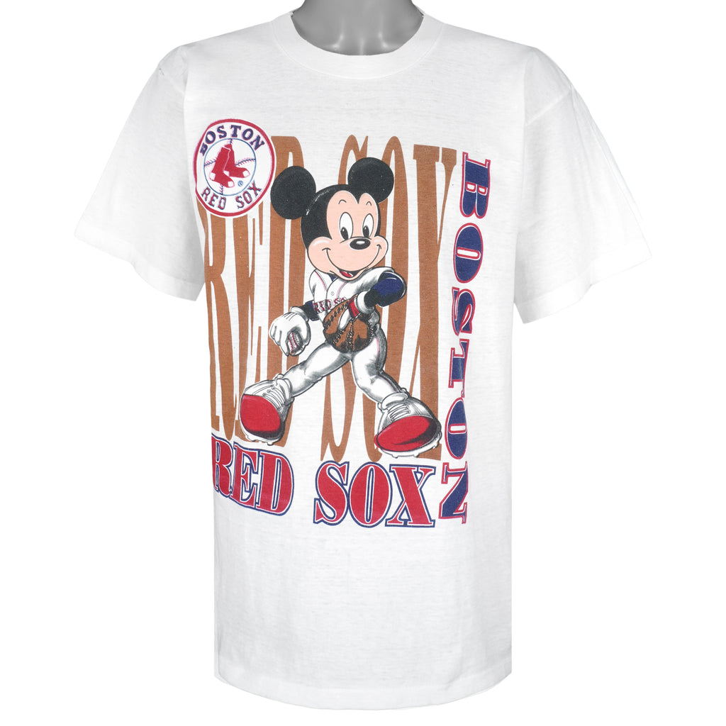 MLB (Belton) - Boston Red Sox X Mickey Mouse T-Shirt 1990s X-Large Vintage Retro Baseball